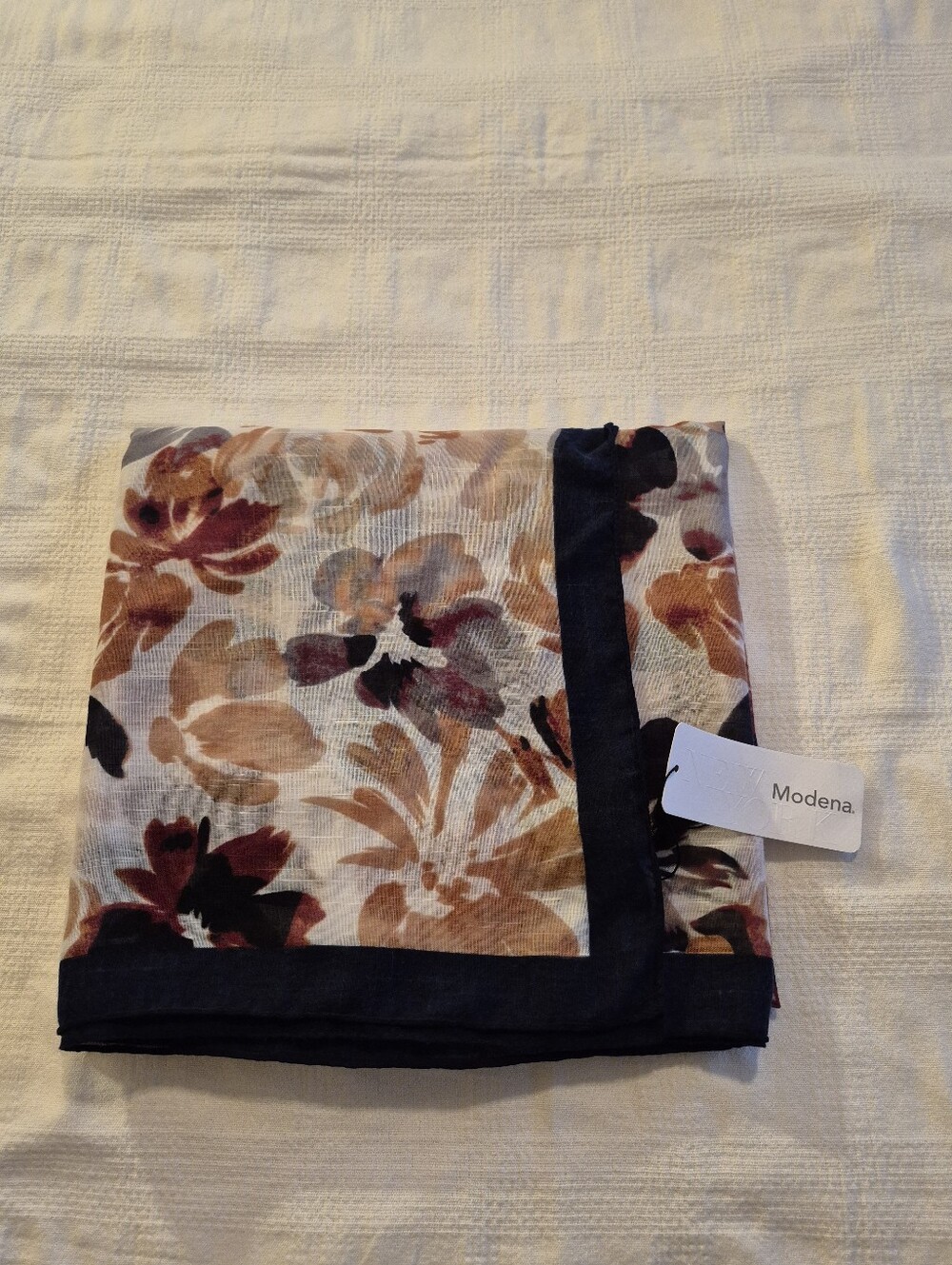 Modena women's scarf autumn tones floral print NWT